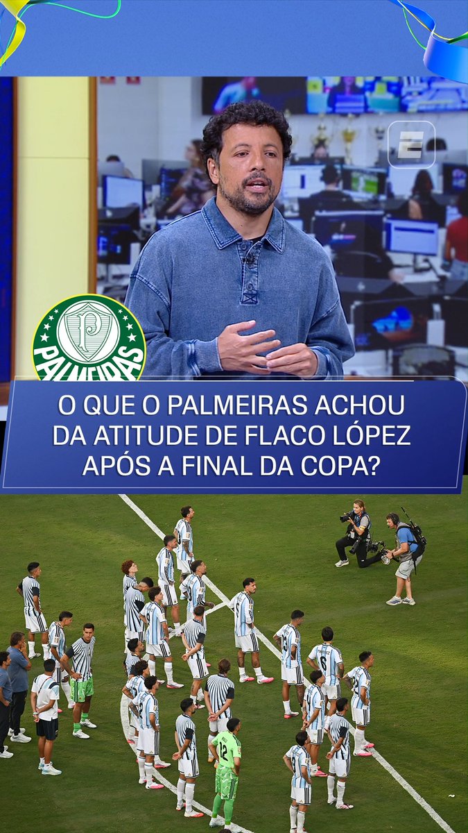 O QUE O PALMEIRAS ACHOU? No Fala a Fonte, André Hernan falou sobre a atitude de Flaco López após a Argentina perder a final da Copa do Mundo para a Espanha, quando o atacante foi o único que não ficou de costas para os espanhóis quando eles recebiam o troféu, e como isso foi visto dentro do Palmeiras! ASSISTA ao Fala a Fonte pelo YouTube da ESPN Brasil #FalaFonte #FutebolNaESPN