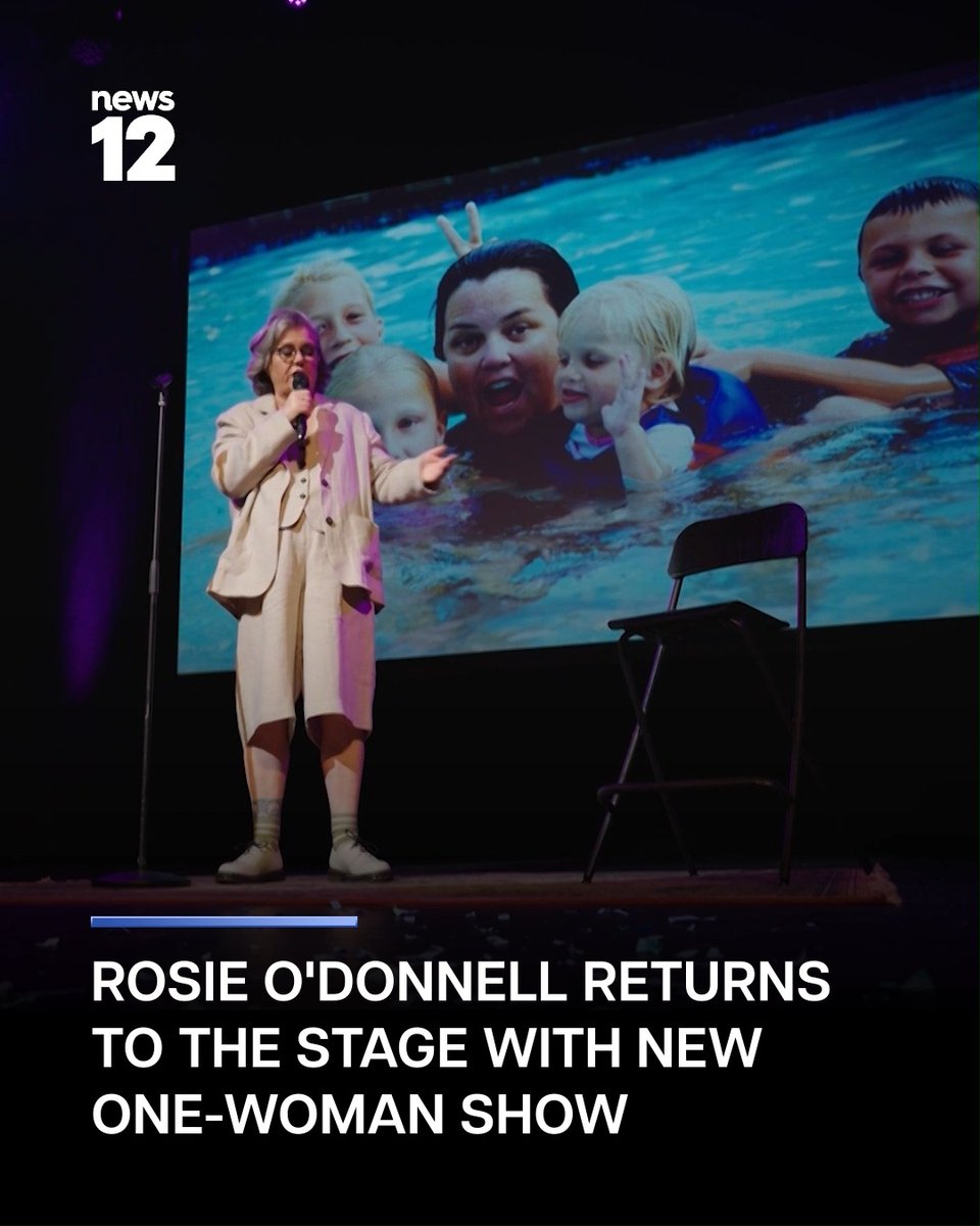CENTER STAGE: The production combines comedy, storytelling and personal reflection as #RosieODonnell shares experiences from throughout her life. -