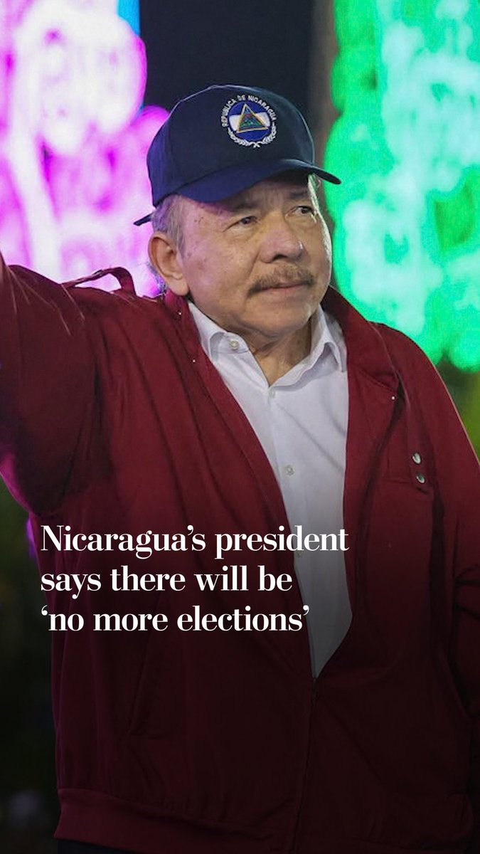 Nicaragua’s President Daniel Ortega said his country won’t be holding elections, a visible effort to extend his nearly 20-year rule and dashing hopes by the opposition that he might heed their demands for a democratic vote.