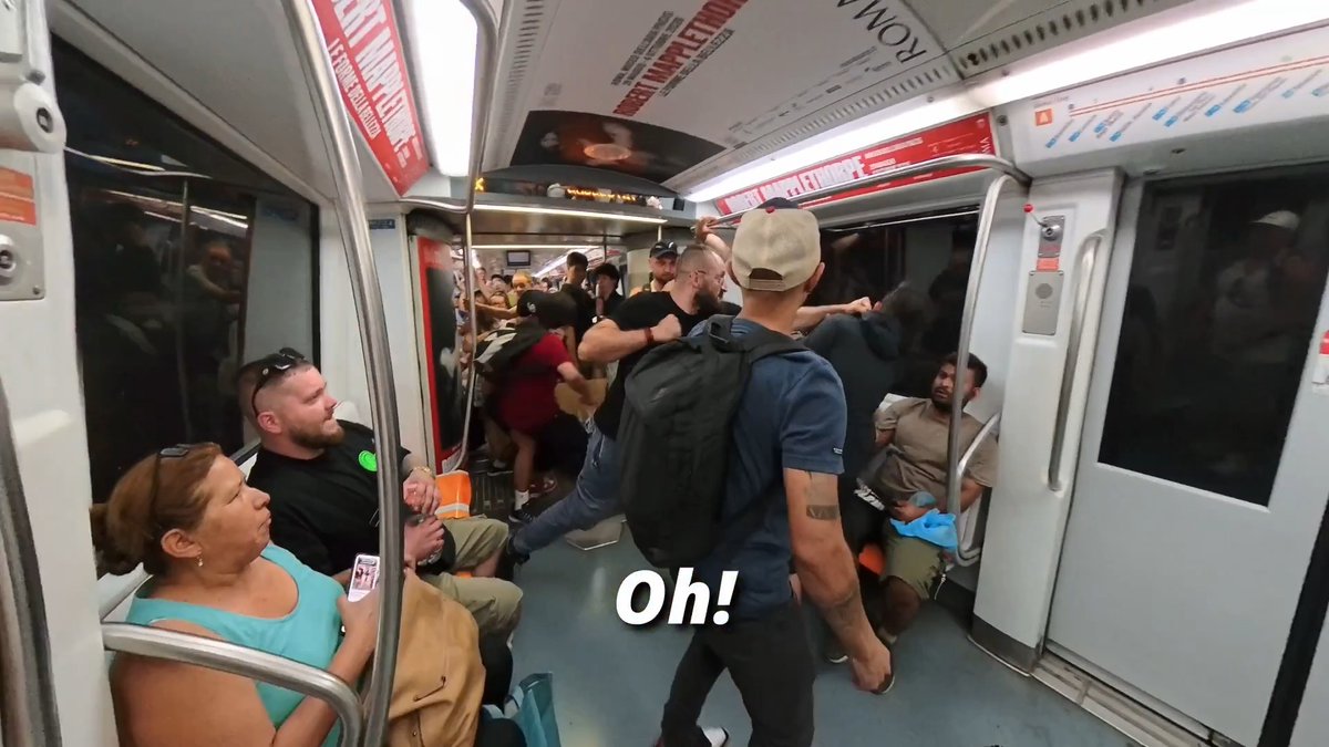 Filipino man defends himself in Rome on a train. This is lovely to see!