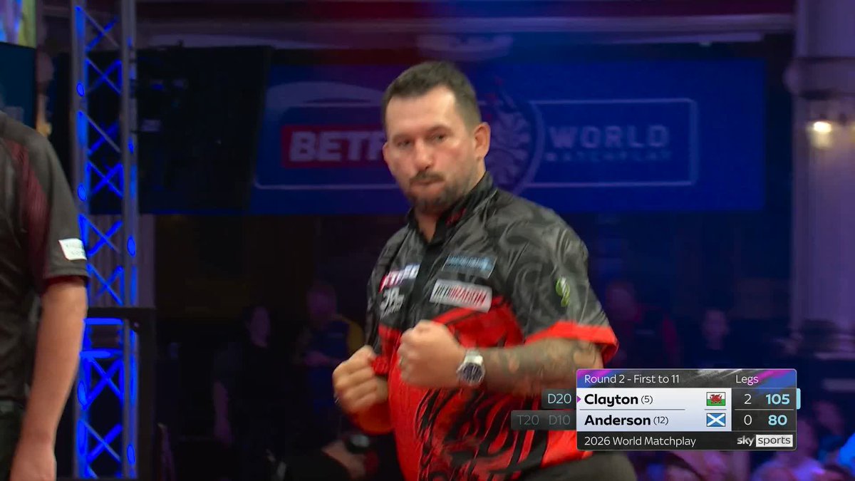 FANTASTIC FERRET! 275 in six darts from Jonny Clayton! The Welshman produces six magical darts to stretch his lead over Anderson to 3-0! 📺 #MatchplayDarts