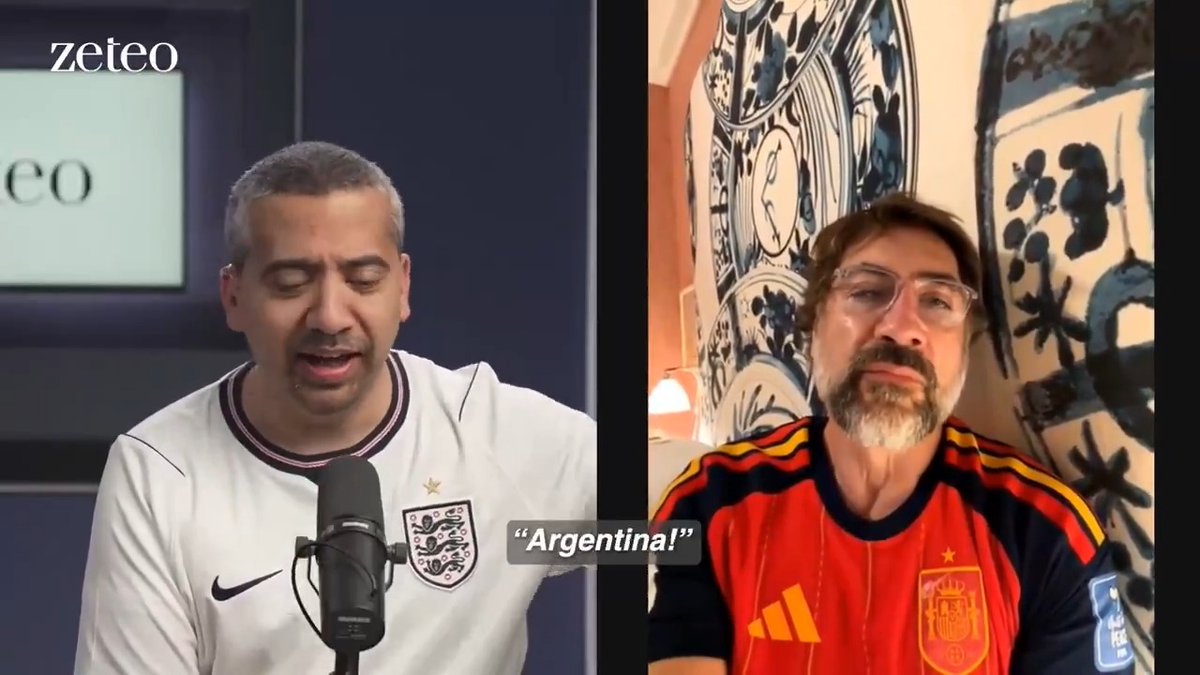 "In many ways, this game, Argentina-Spain, was almost a proxy for Israel vs Palestine, rightly or wrongly." Self-proclaimed silenced and blacklisted actor Javier Bardem joined Mehdi Hasan to draw unnecessary and bizarre parallels between the World Cup final and Israel. When people watch sports, they aren't doing mental gymnastics to ambiguously connect it to an unrelated issue. Were you really that bored in your box seats during the match?