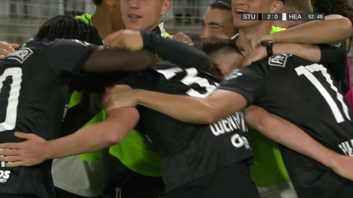 Luca Weinhandl makes it 3-0 to Sturm Graz ⚫ Hearts are in danger of this tie getting completely away from them in the first leg 💜