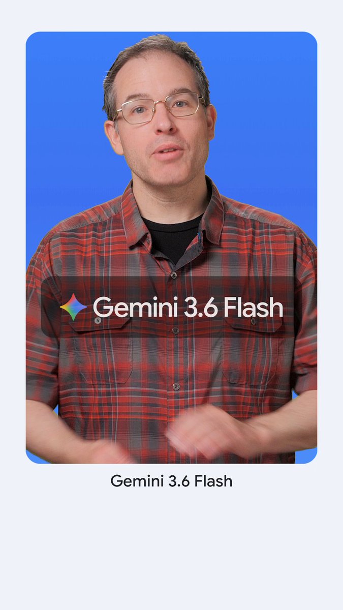 Gemini 3.6 Flash is here, now with improved token efficiency compared to prior flash models, helping lower costs. 🎉 Try it out when building Android apps in Android Studio and Google Antigravity →