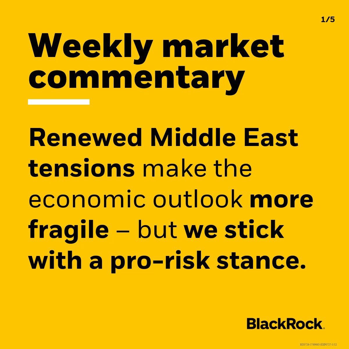 Geopolitical risks and critical chokepoints continue to shape markets. As the conflict in the Middle East escalates, we stay risk-on. Read more in this week’s Global Weekly Commentary 👉