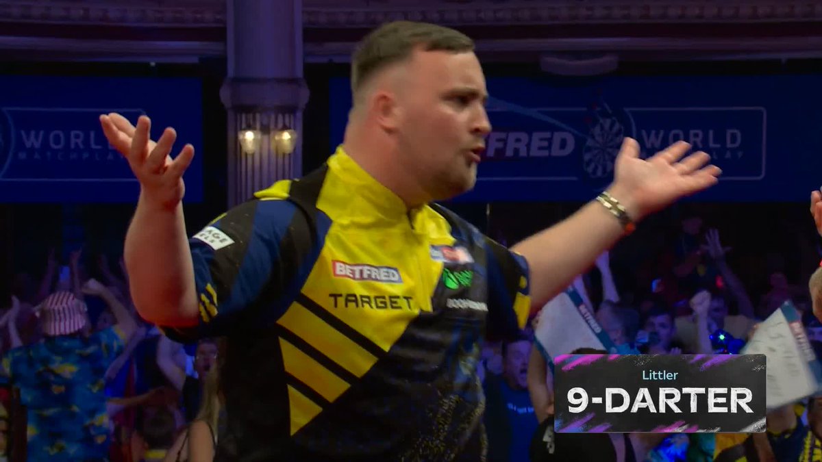 LITTLER LANDS THE NINE! ☢️ LUKE LITTLER PRODUCES PERFECTION IN THE OPENING LEG OF THE MATCH! Absolutely astonishing! 🤯 📺 #MatchplayDarts