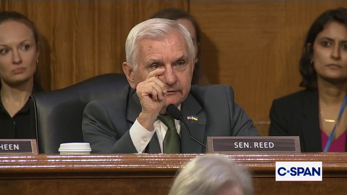 .Senator Jack Reed (D-RI) to Hegseth on Hormuz closure: "Your fallback to the Biden administration is... gross negligence... you did not fully inform the president that you had been in a situation where the Strait of Hormuz could be effectively closed."