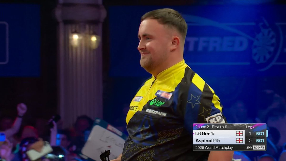 WHAT A PLAYER! 😮💨 Luke Littler hits an opening-leg NINE-DARTER!!! 🎯
