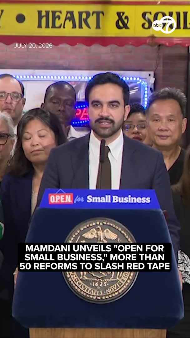 Mayor Zohran Mamdani is rolling out a new plan to make life easier for the city's small businesses. It's called "Open for Small Business," a package of more than 50 reforms designed to cut red tape, reduce paperwork, and eliminate some fees and permits that business owners say slow them down. Among the proposals: ending license requirements for some sidewalk displays, cutting certain registration fees and fines, and eliminating a separate permit required just for restaurants to serve ice cream.