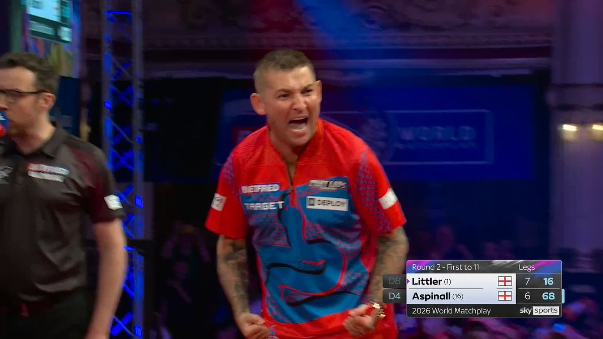 ASPINALL LEVELS! This is unbelievable! Despite Littler averaging 114, Aspinall has fought back to restore parity at 7-7 in this Winter Gardens epic! 📺 #MatchplayDarts