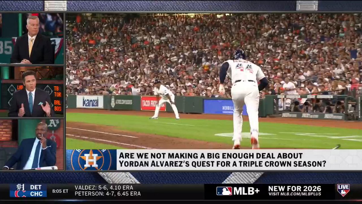 #MLBTonight discusses AVG vs. OPS in regards to the significance of Yordan Alvarez's Triple Crown race.