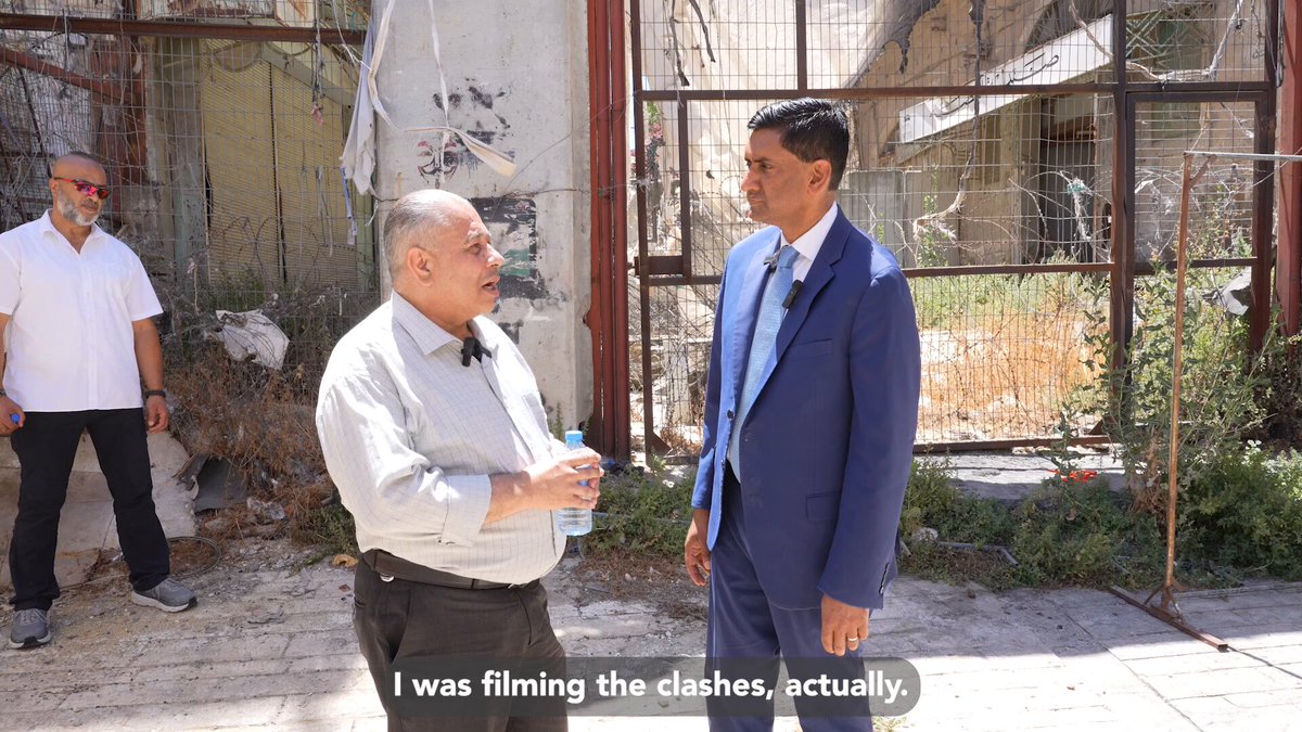 Decades ago, Hisham Sharabati was shot by Israeli forces as a journalist. In Hebron, he showed me how extremist settlers throw rotten vegetables, metal parts, urine, and acid at shopkeepers living on a street below them.