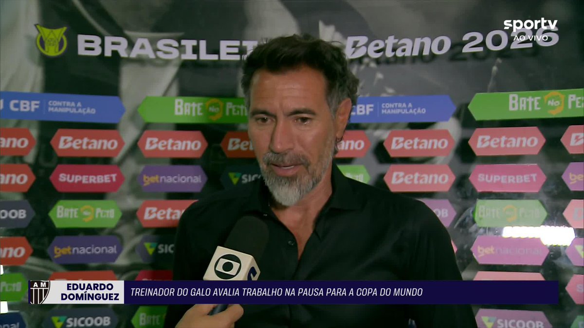 Na chegada ao estádio, o treinador do Atlético-MG, Eduardo Domínguez analisou o trabalho na equipe durante a pausa para a Copa do Mundo. #Futebol #Brasileirão #AtléticoMG #Bahia