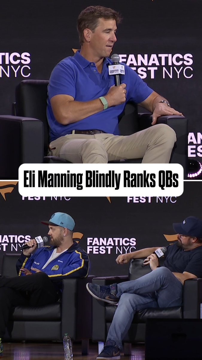 Eli Manning blindly ranks QBs with us at Fanatics Fest 👀 SiriusXM Fanatics Fest Eli Manning