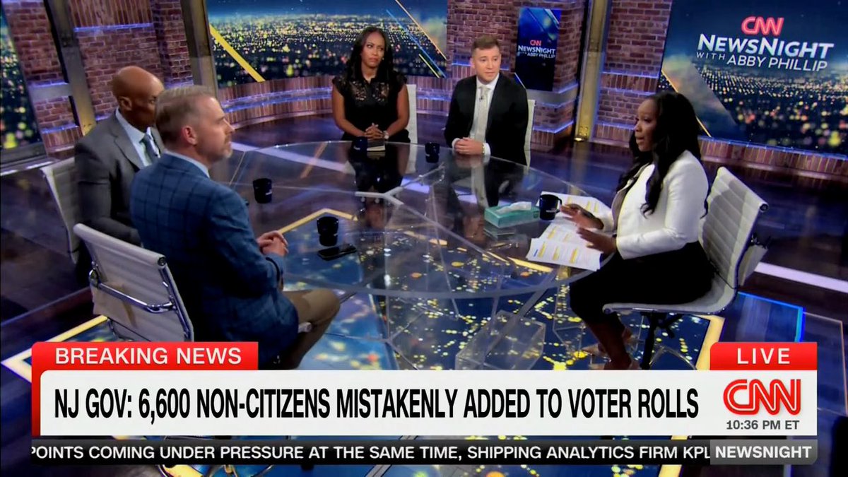 OUT OF TOUCH: CNN’s Abby Phillip defends voter fraud in New Jersey in a WILD exchange with Jesse Arm and Scott Jennings. After claiming that the White House “seized on the news that New Jersey Democrats registered 6,600 noncitizens to vote, Jesse Arm & Jennings from the the top rope: Arm: “Sixty-six hundred non-citizens made it onto the voter rolls. That's to me is pretty widespread voter fraud.” Phillips: “That's widespread?” Arm: “I think, I think it'd be pretty bad if one person who's not a legal citizen of the United States [votes or is on voter roles]. (Arm was cut off by Phillips) Later, Jennings calls out Phillips for defending voter fraud: “You’re pounding him over the word ‘widespread.’ What is your tolerance for any fraud at all.” Phillips: “Is it widespread?” Jennings: “I have zero tolerance for this!”