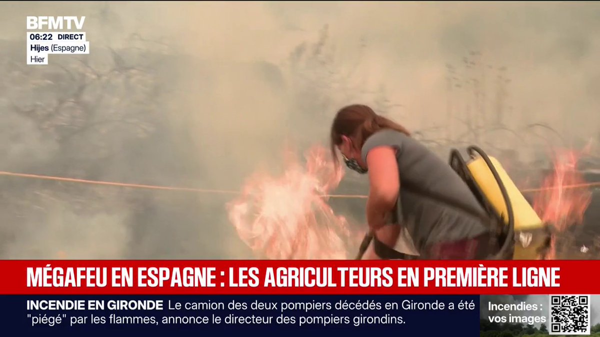 Les agriculteurs en première ligne face au mégafeu en Espagne