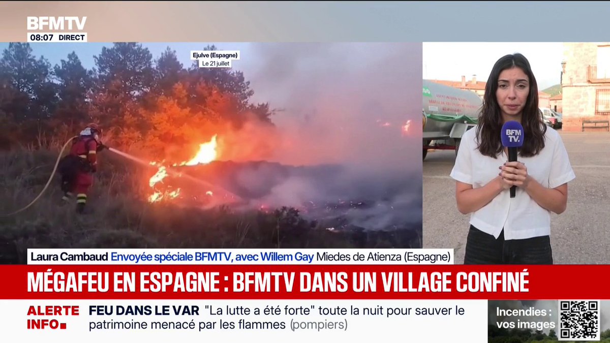 Mégafeu en Espagne: les pompiers parlent d'un feu en "voie de stabilisation"