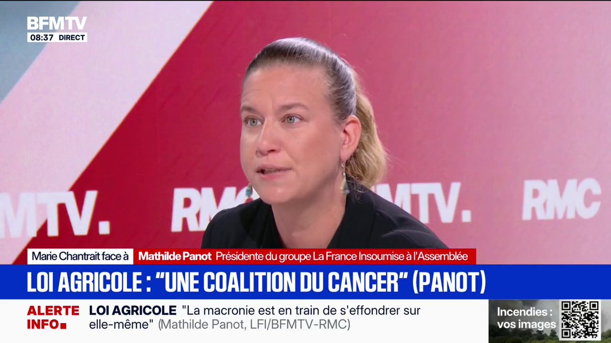 Loi d'urgence agricole: "La science a déjà tranché" sur la dangerosité des néonicotinoïdes, affirme Mathilde Panot, présidente du groupe LFI à l'Assemblée