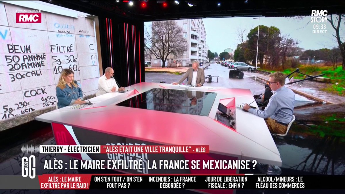💥 "C'est justement parce qu'il a fait du bon travail que le maire d'Alès a été menacé." 📞 Thierry, électricien : "Il y a toujours eu du trafic, mais depuis qu'il y a la DZ Mafia, il y a eu 10 morts par arme à feu en 3 ans... c'est devant une école. Ils sont sans foi ni loi." #GGRMC