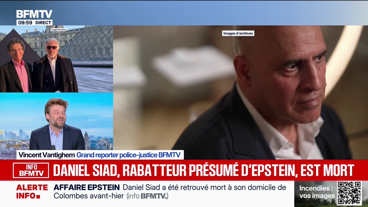 🔴 Affaire Epstein: Daniel Siad, recruteur de mannequins suspecté d'avoir été un rabatteur pour le financier américain, retrouvé mort à son domicile