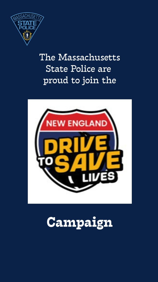 🚔 The New England Drive to Save Lives campaign is underway. Now through Labor Day, the Massachusetts State Police and our New England law enforcement partners are increasing enforcement to crack down on dangerous driving. Slow down, stay focused, and help save lives.