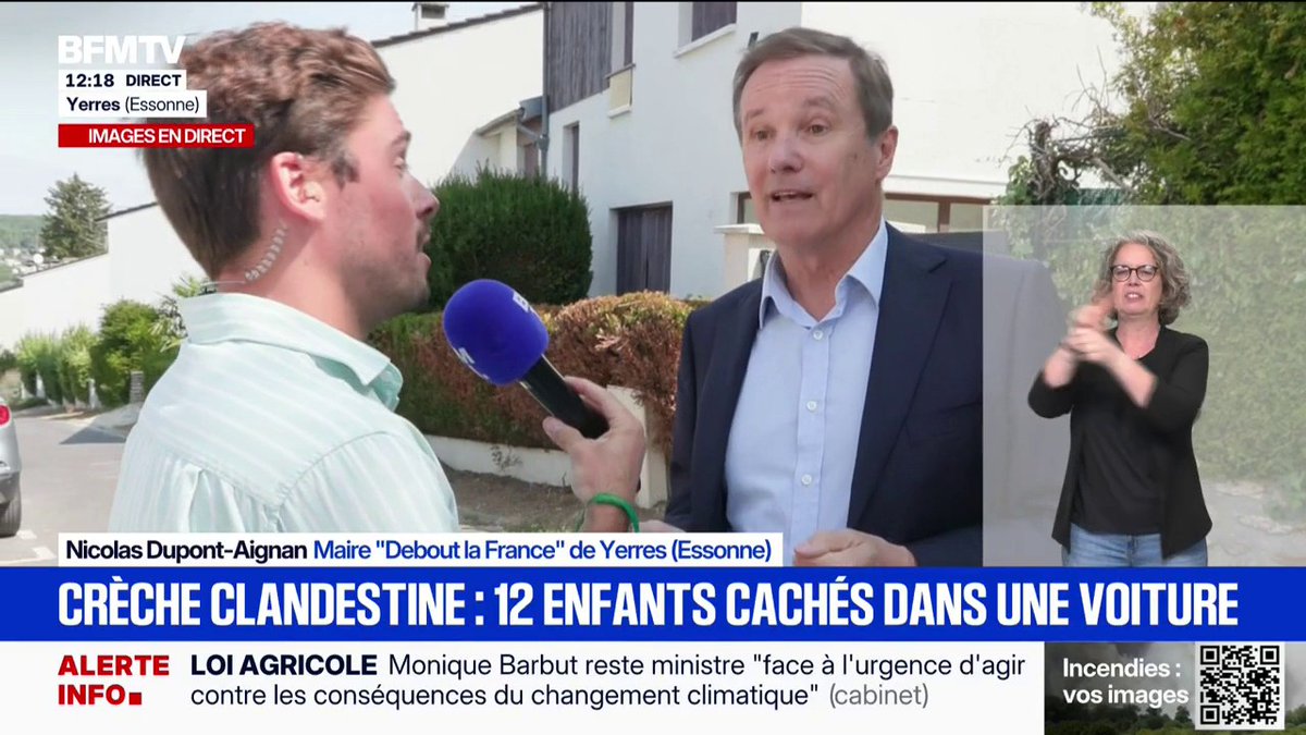 "Il y avait douze enfants enfermés dans cette voiture" ➡️ Nicolas Dupont-Aignan, maire de Yerres, revient sur l'inspection chaotique d'assistantes maternelles hors la loi