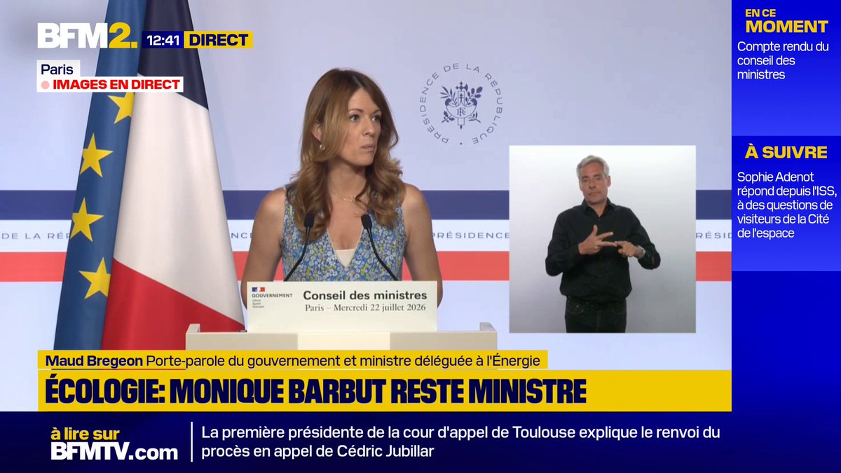 💬"Le président de la République a refusé sa démission" La porte-parole du gouvernement Maud Bregeon revient sur l'échange entre Emmanuel Macron, Sébastien Lecornu et la ministre de la Transition écologique #BFM2