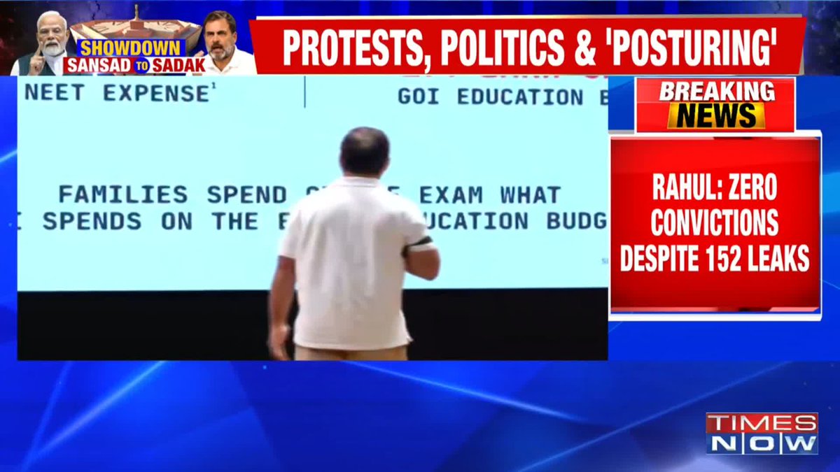 LoP Rahul Gandhi's Live Briefing Manufacturing is closed. Look around; there are only Chinese products. Entrepreneurship is closed... AI is destroying corporate jobs. The public sector is being privatised...: Rahul Gandhi