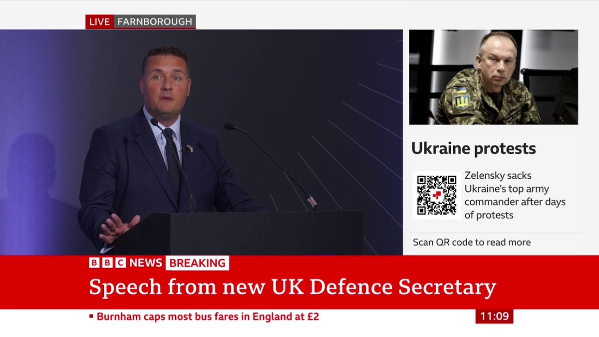 "Defence will not just be a recipient of the proceeds of economic growth, it will be a central contributor to building that growth," Defence Secretary Wes Streeting says Follow our live political coverage: