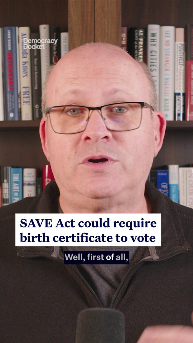 Trump wants to require proof of citizenship to vote. And a driver’s license — even a REAL ID — won’t cut it. Voters would need to provide either a valid U.S. passport or an original birth certificate. “Do you carry your birth certificate with you?” Marc Elias asks. Learn more: