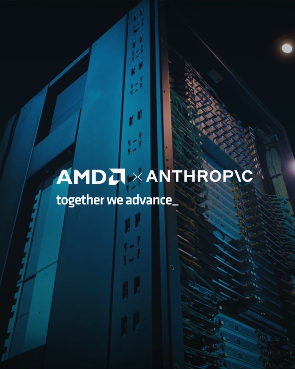 We are excited to announce that AMD and Anthropic are expanding our strategic partnership to accelerate the development and deployment of next-gen AI infrastructure. Tune in at 9:30am PT tomorrow to hear from Dr. Lisa Su from the #AdvancingAI keynote stage! ✅ Up to 2 GW of AMD Instinct MI450 Series GPUs in AMD Helios ✅ AMD has committed to make a strategic equity investment of up to $5B in Anthropic ✅ Deep engineering collaboration across Claude, ROCm and AMD Instinct More on the news:
