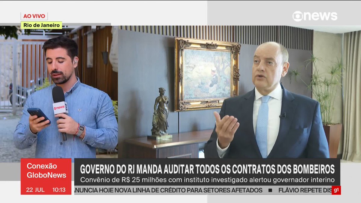 Ricardo Couto manda auditar contratos dos Bombeiros após descoberta de convênio de R$ 25 milhões com o Instituto Rio Metrópole. ️➡️Assista à #GloboNews: #conexãoglobonews #RJ