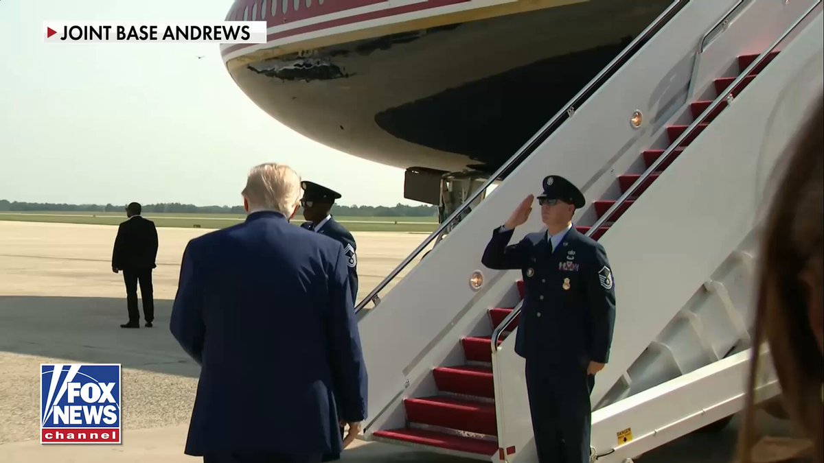 WATCH: President Trump departs Joint Base Andrews to attend the dignified transfer of four recently fallen soldiers at Dover Air Force Base.