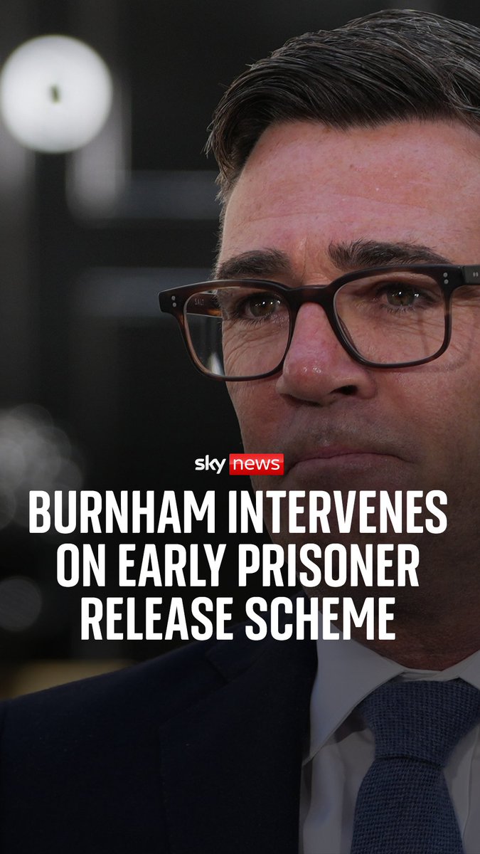 Andy Burnham comments on the new sentencing guidelines which could see prisoners released early after just completing half of their sentence. The new prime minister has suggested he may review the entire policy