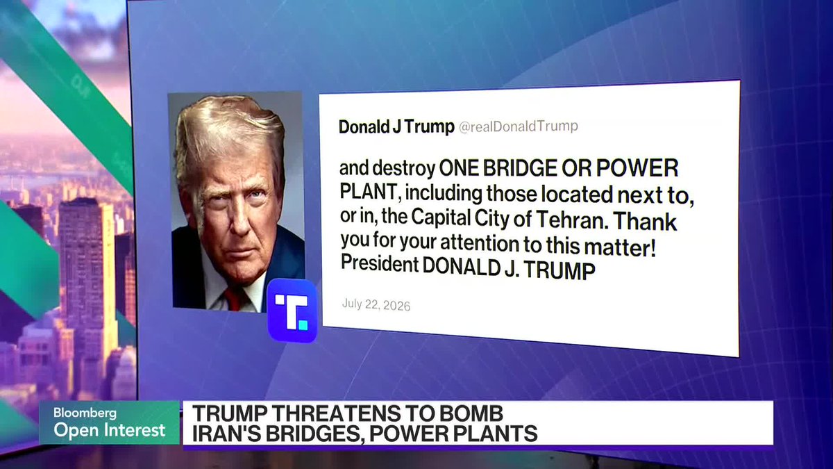 President Donald Trump says the US will bomb or destroy one bridge or power plant any time Iran shoots at a ship in the Strait of Hormuz. Tyler Kendall reports
