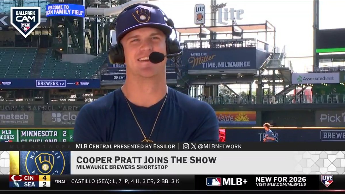 Cooper Pratt slugged the first home run of his Big League career in Monday's win over the Mets! 👏 The promising Milwaukee Brewers rookie joined #MLBCentral to discuss the moment, how it feels playing in front of the Milwaukee fans and more!