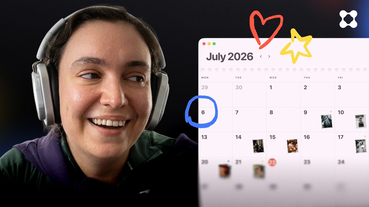 A few years ago Daniela Muntyan tweeted an idea: a calendar that works like a canvas. Draw on it, stamp photos onto days. She tried building it as a native Mac app. Too hard. Then she built it with Glaze in a couple of days. Zero code. This is Mia Calendar 👇