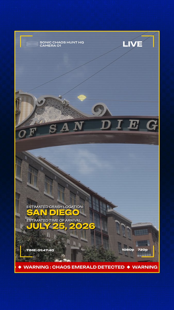 Sightings have been reported of a Chaos Emerald making landfall somewhere in San Diego on Saturday July 15th. We're almost there but the job's not done… Be ready to secure each and every Emerald so Sonic can power Club Chaos! Join the Chaos Hunt: