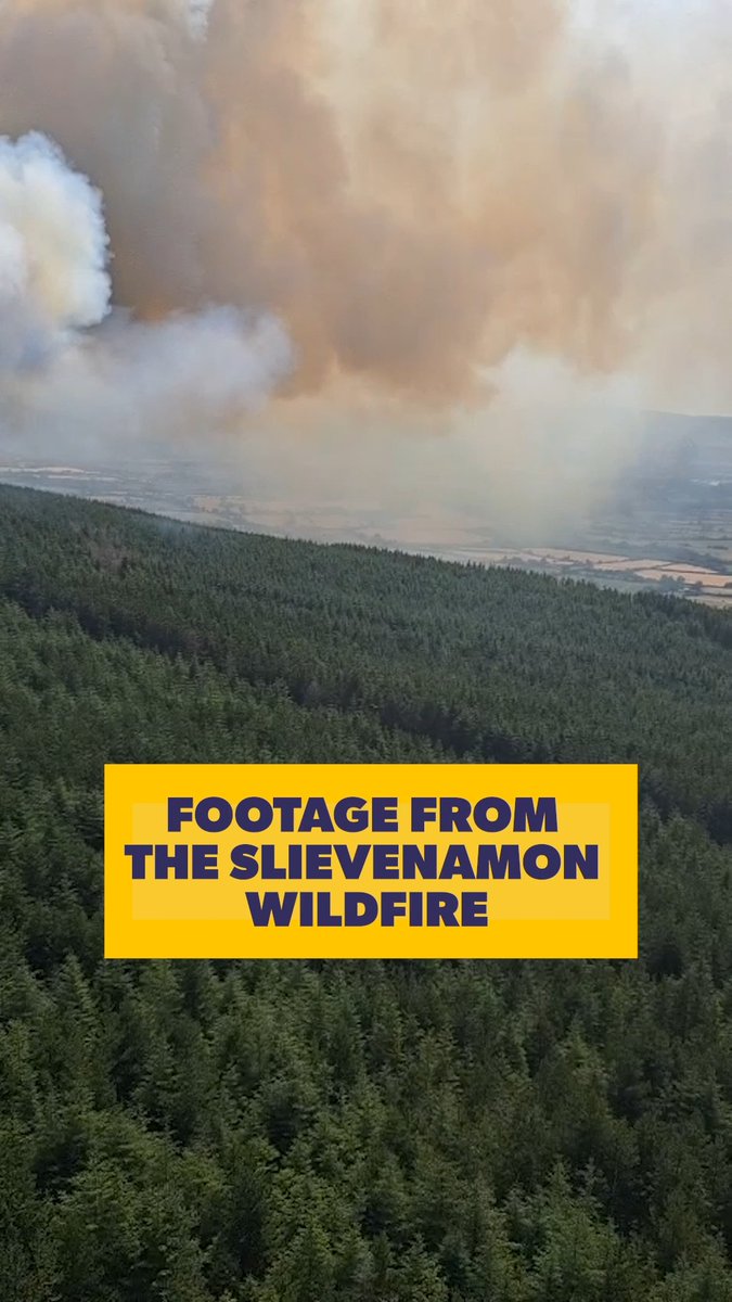 The Irish Air Corps has joined the response to the wildfire at Slievenamon, providing aerial support to local fire crews. The public is being urged not to travel to the fire line and not to operate drones in the area, as they can interfere with emergency operations. 🎥 Aerial footage courtesy of the Irish Defence Forces (@irishdefenceforces).