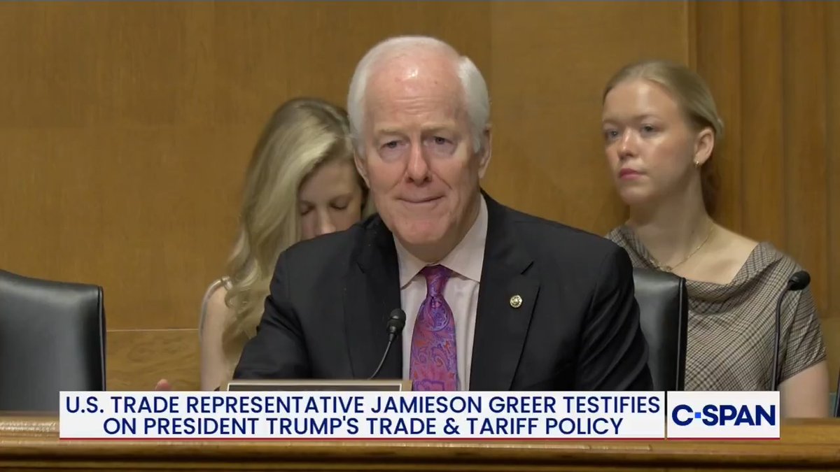 U.S. Trade Rep. Greer tells Sen. Senator John Cornyn (R-TX) that U.S. did not renew the USMCA in order to make revisions: "President Trump already last year — some of the problems he sees in USMCA in outcomes... he has already started to address."