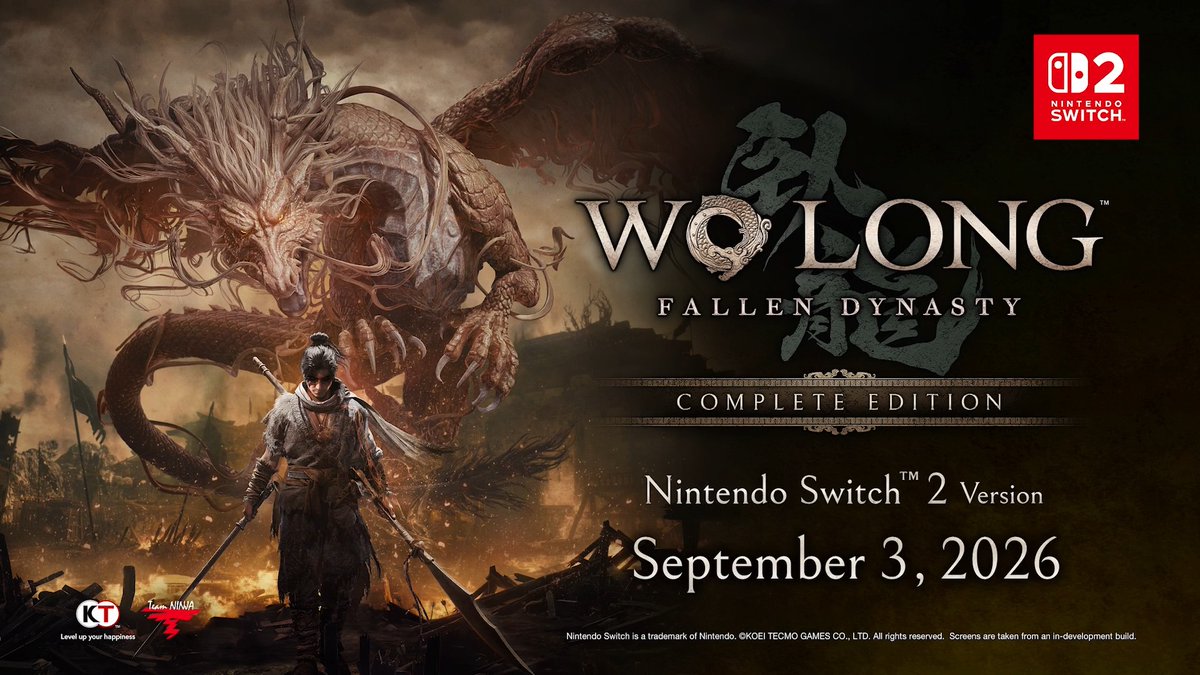 Wo Long Complete Edition digital pre-orders for Nintendo Switch 2 are live. #WoLongCE Arrives September 3, 2026. Experience Wo Long and all three expansions at home or on the go. Pre order now 👇