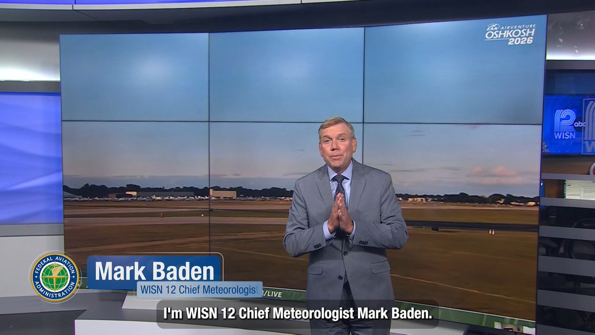 Cleared for takeoff to EAA AirVenture! 🛩️🛫 #FAAWeatherSquad guest WISN 12 NEWS chief meteorologist Mark Baden has the latest on this week's weather in Oshkosh, WI, home of the world’s largest air show. Get real-time airport updates at