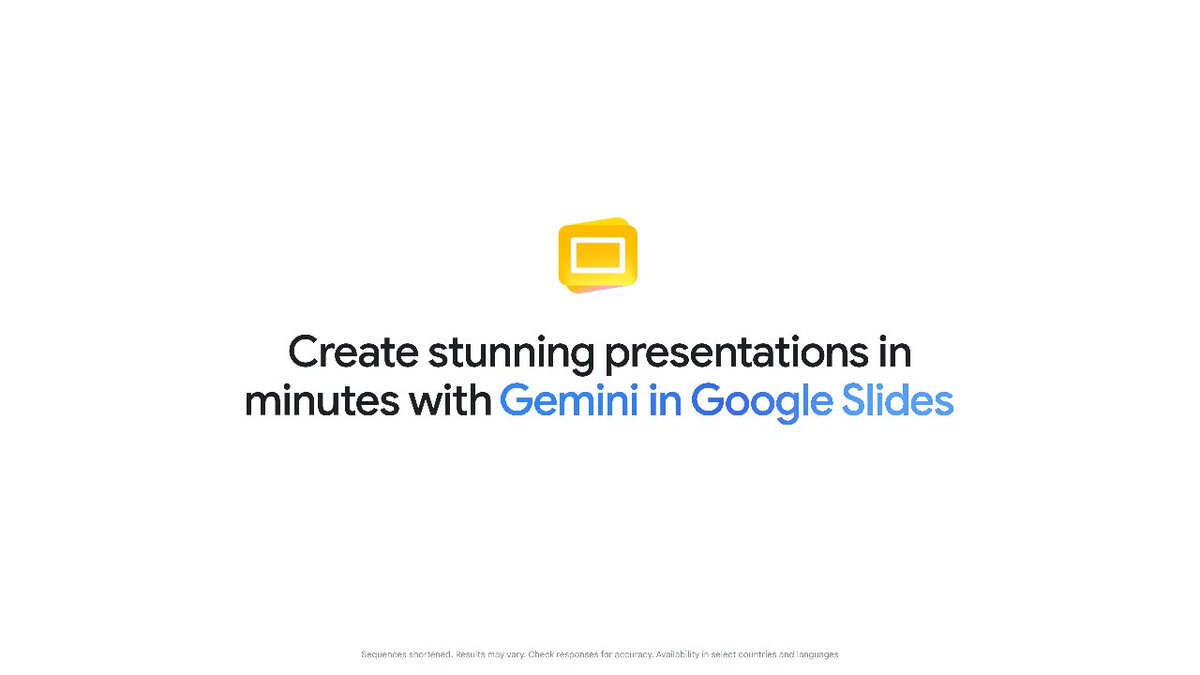 Available today, Gemini in Google Slides allows you to generate on-brand presentations in minutes using your own Google Docs, Sheets, and PDFs as context. Plus, every single element remains 100% editable. 👉 Head to to try it out