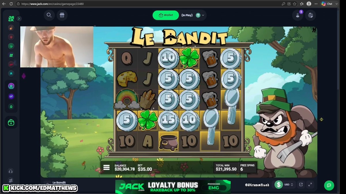 EdMatthews Just Hit One of the BIGGEST Le Bandit Wins EVER... $105 ➜ $76,000 on Jack.com ! 🤯😱 Ed matthews 🔥