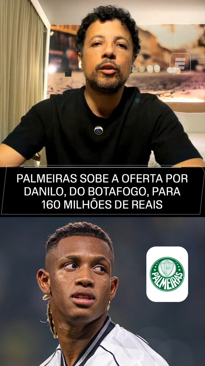 Rapaz, é grana hein? O Botafogo queria 30 milhões? Era isso né? Se sim, vai sair negócio. Seja com o Fogão aceitando um pouco menos ou Palmeiras colocando um pouco mais do que esses 28 milhões.