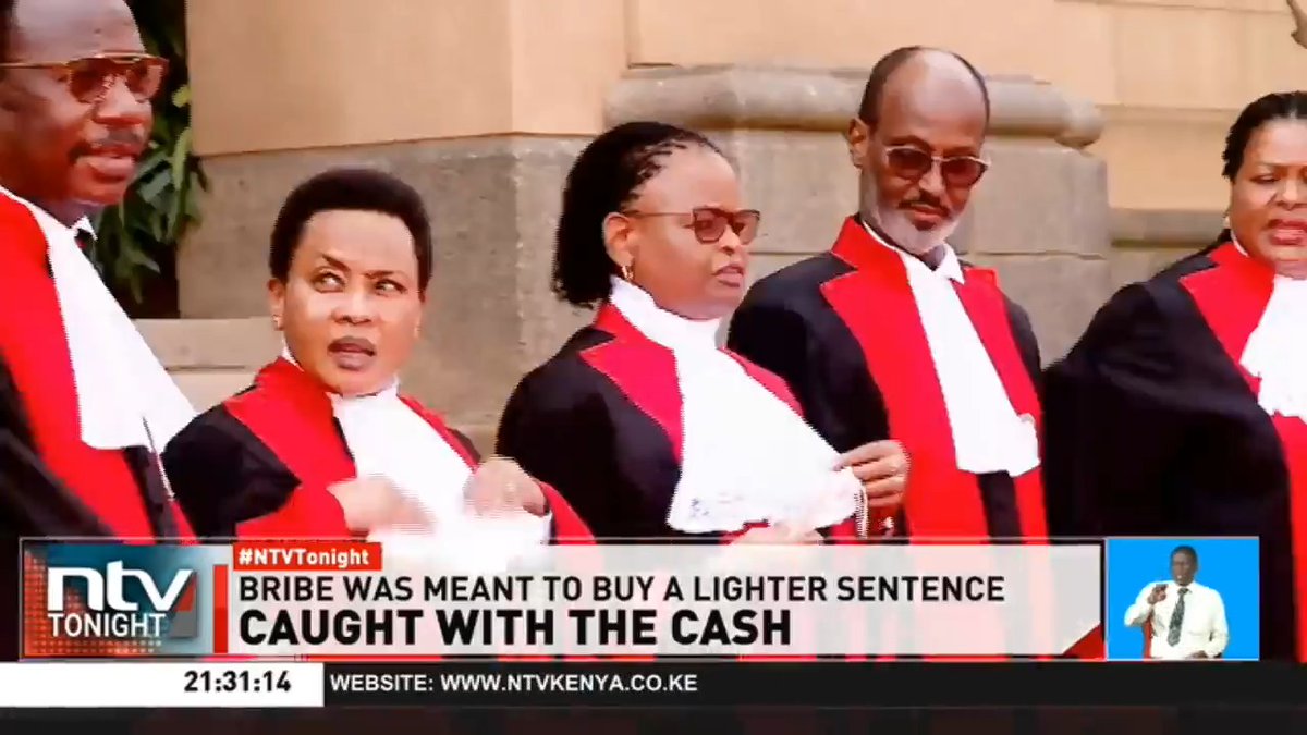 Caught With The Cash: JSC has relieved Kangema Senior Principal Magistrate Martin Mutegi of his judicial duties following his arrest. He allegedly demanded Sh170,000 from a businessman who had been found guilty. #NTVTonight Michelle Ngele-Odhiambo Margaret_Kimathi