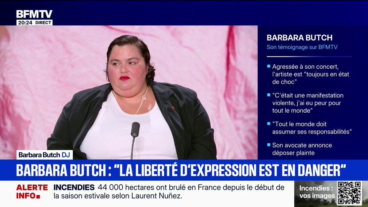 📺🇫🇷🏳️‍🌈 INFO — « C’est un tract purement antisémite », estime Barbara Butch, sans préciser que le drapeau arc-en-ciel sur lequel figure son portrait (éclaboussé de sang) est celui de la Pride de Tel-Aviv, arborant une étoile de David.