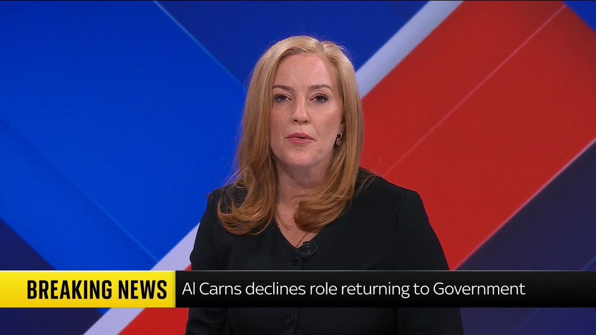 BREAKING: Former armed forces minister Al Carns has ‘declined’ to return to government in protest of defence spending 📺 Sky 501, Virgin 602, Freeview 233 and YouTube