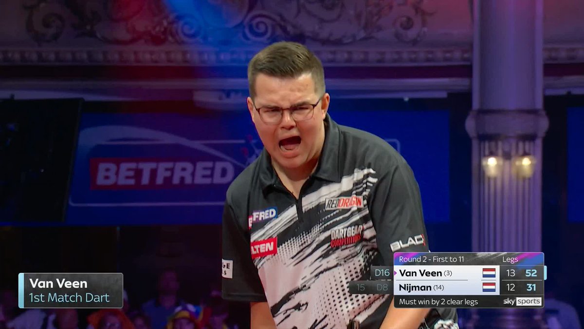 VAN VEEN DEFEATS NIJMAN! What a battle between the Dutchmen 🔥 Gian van Veen takes the scalp of Wessel Nijman in a dramatic tie-break contest, triumphing 14-12 to reach the quarter-finals 🌟 📺 #MatchplayDarts