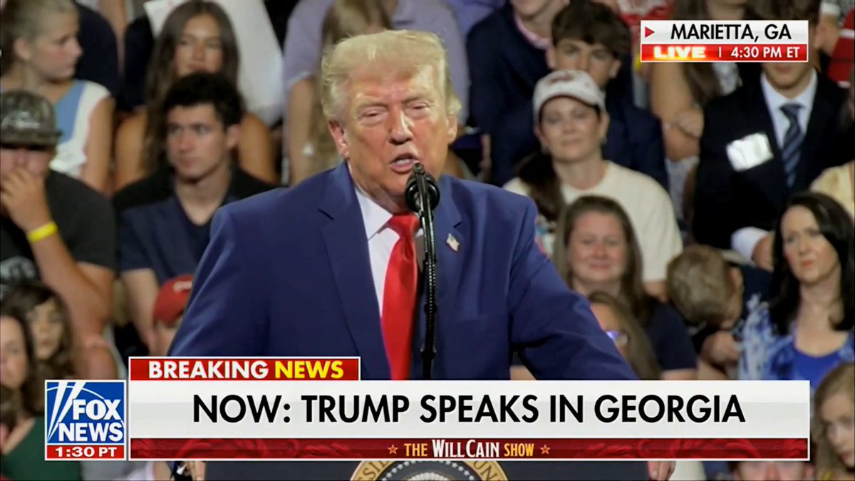 President Trump on Georgia Senate candidate Mike Collins: "He will bring a lot of action back to your state... he's got the whole package...VOTE FOR MIKE!"